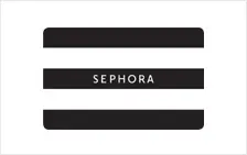 A sephora gift card with black and white stripes.